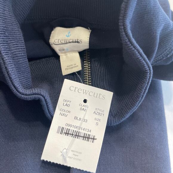 J.Crew Crewcuts Boys Half Zip Cotton Popover Sweatshirt in Navy Size Small NEW - Picture 5 of 5